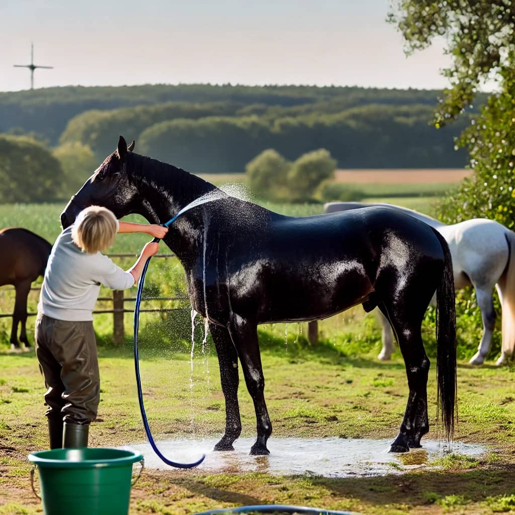 how to bathe a horse